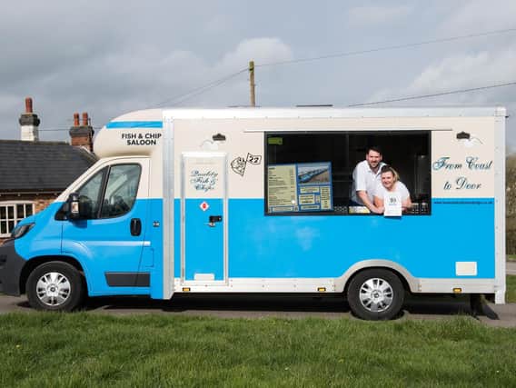 Jamie Bachman and Charlotte King with their Howe and Co's mobile fish and chip van - they have come in the top 10 fish and chip vans in the country