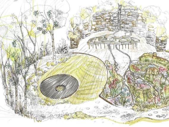 A drawing of the Grace & Dignity Garden, which Lucie Ponsford will be displaying at an RHS show in Malvern next month