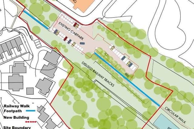 Plans for University student halls including the Railway footpath
