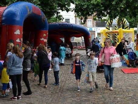 Library image of children's activities at Market Square, Aylesbury