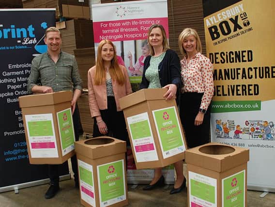Representatives from the Print Lab and Aylesbury Box Company with the designers of the new boxes
