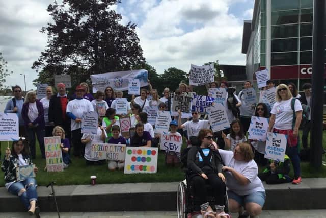 Protesters marched through Aylesbury today