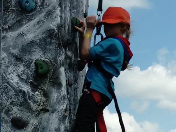 Rock-climbing proved a popular activity during the Buckinghamshire Scouts and Guides county camp