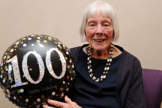 Nancy Pearce celebrates her 100th birthday at Avondale Care Home, Aylesbury. PNL-190706-174152009
