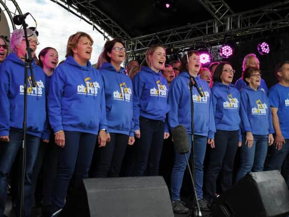 The Rock Chorus entertain crowds during this year's Steeple Jam