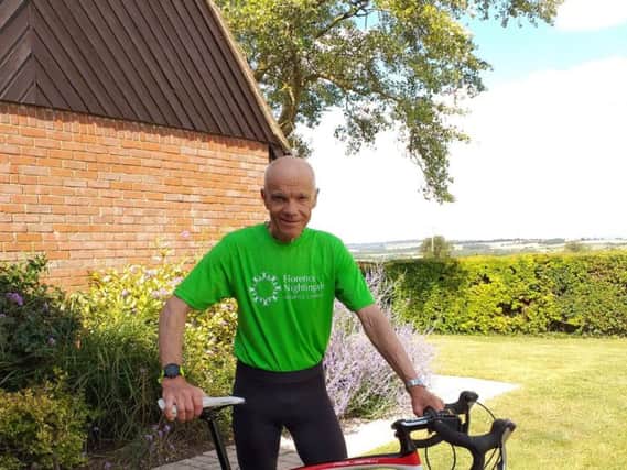 Chilton resident Rod Alexander, aged 72, is planning to cycle 700 miles in seven days in memory of his wife Jacky, to raise money for Florence Nightingale Hospice Charity.