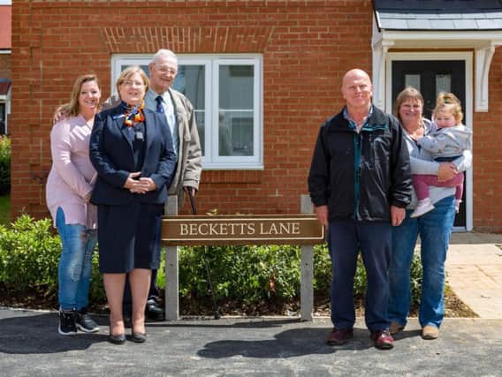 The unveiling of Becketts Lane in Steeple Claydon
