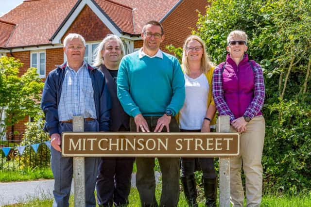 The unveiling of Mitchinson Street, Steeple Claydon