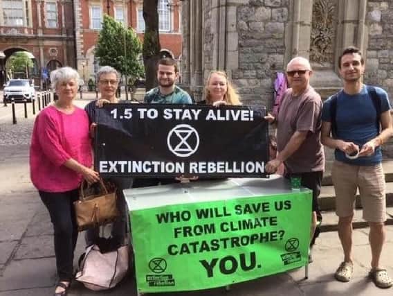 Members of extinction rebellion Aylesbury Vale at a previous demonstration