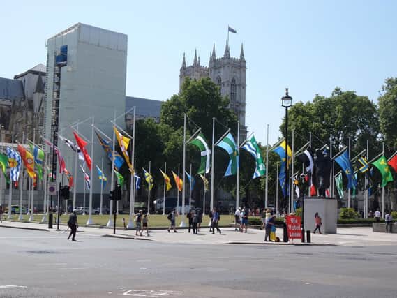 The display of flags in Parliament Square