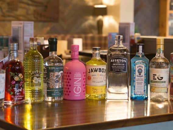 A selection of gins
