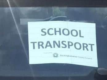 Signs displayed in parents' cars during convoy protest