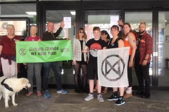 Extinction Rebellion protesters outside Bucks County Council's offices