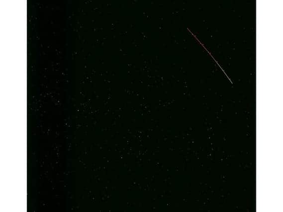 A shooting star at Whiteleaf Cross close to Princes Risborough