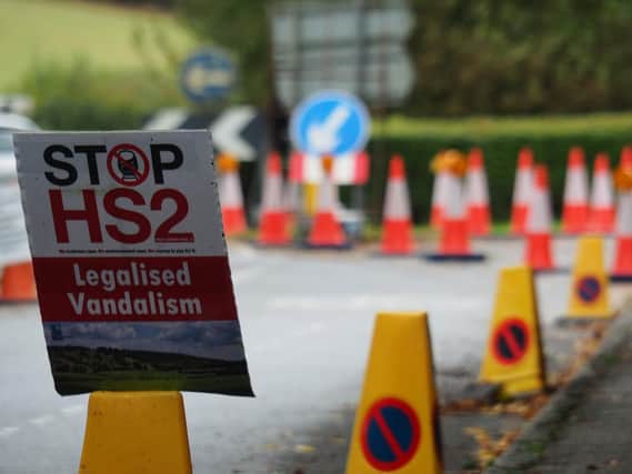 An anti HS2 campaign poster at the site in Great Missenden
