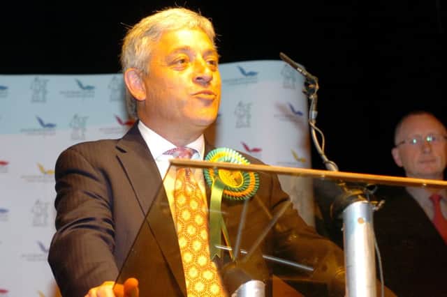 John Bercow addresses the audience at the last general election count in 2010