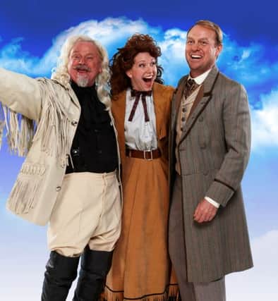 The stars of stage show, Annie Get Your Gun: from left Norman Pace, Emma Williams and Jason Donovan