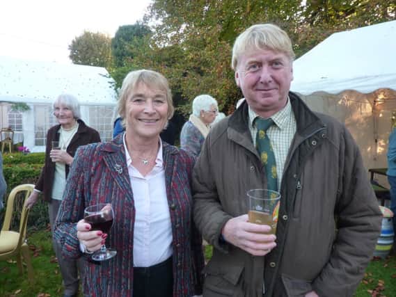 Aylesbury NFU group secretary Virginia Stollery and assistant group secretary Simon Parker at her retirement party