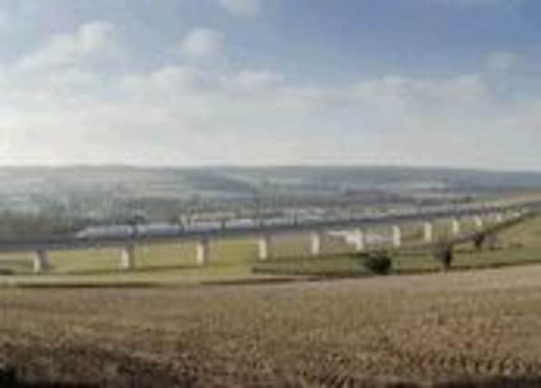 View from near Kingash of proposed HS2 Wendover Dean viaduct