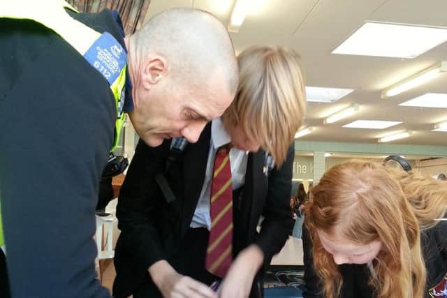 Safer Neighbourhood officers visited Tring School to share advice about protecting their valuables from theft