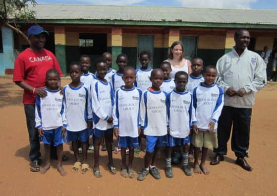 Youngsters in Africa were thrilled with their new kits