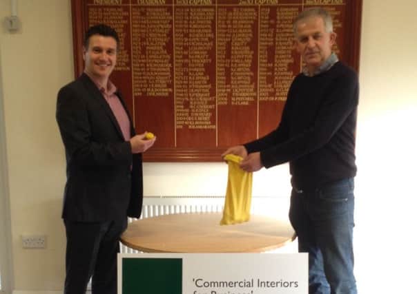 Tournament organiser Caradoc Bevan and Adex operations director Kevin Marum conducted the draw for the first round of the Heath Park Cup 2015