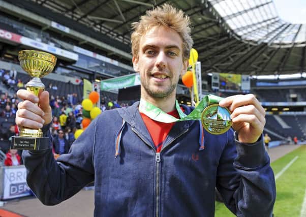 Dacorum & Tring AC's Jack Parslow finished first at the Milton Keynes Marathon. Picture (c) Gary Mitchell