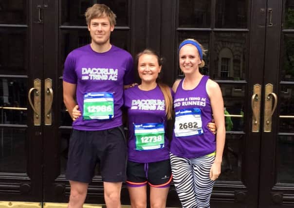 Dacorum & Tring trio Kelly Du Buisson, Rachel Lewis and Duncan Hamilton tackled the Edinburgh Marathon