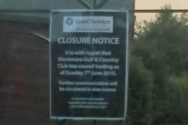 Mentmore Golf Club closure notice