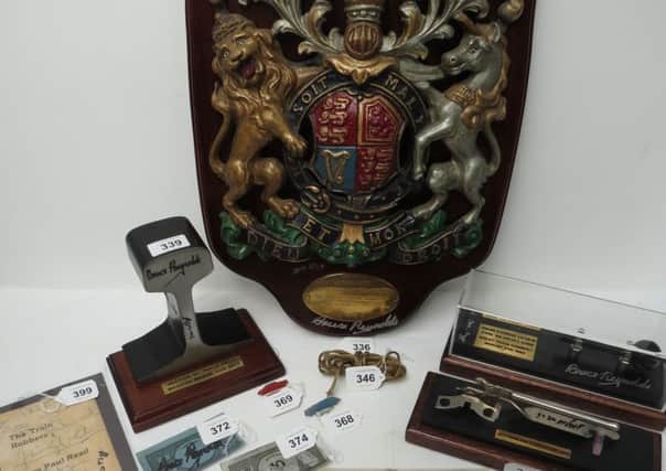 The items go under the hammer on Tuesday