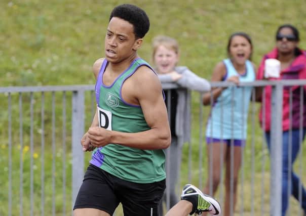 Chenna Okoh in the U15 Boys 400m race, Eastern Young Athlete's League, Ware. Picture (c) Gary Mitchell