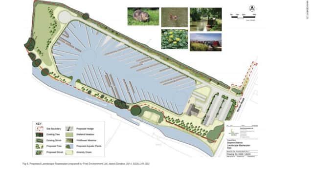 Diagram showing proposed marina at Slapton