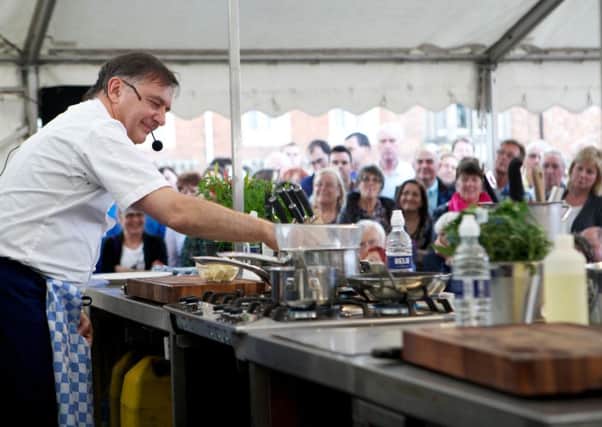 Raymond Blanc giving a cookery demonstration at last year's Thame Food Festival