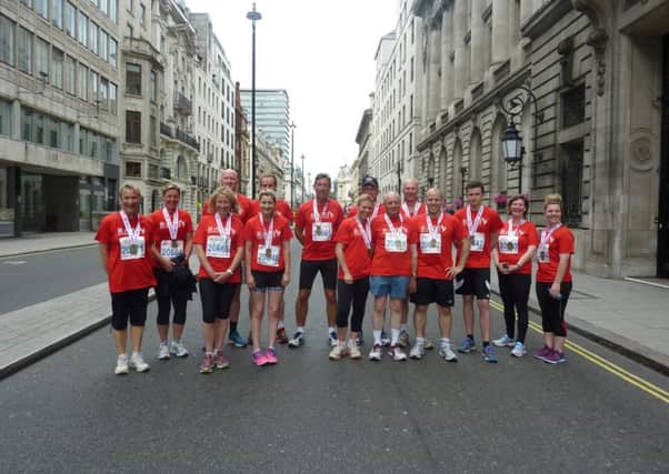 The team from Buckinghamshire Royal Agricultural Benevolent Institution taking part in the British 10k London Run 2015
