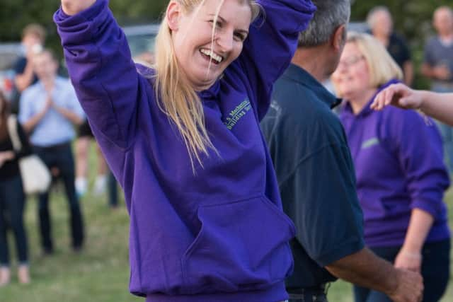 The 63rd Ickford v Tiddington tug-of-war - Pictured are the Ickford ladies celebrating their win