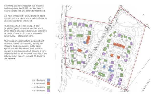 Developer's map showing Steeple Claydon housing scheme