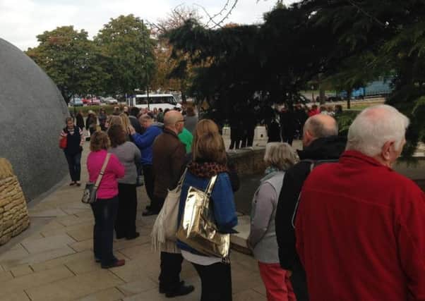 Fans queue for tickets outside the Waterside Theatre in Aylesbury