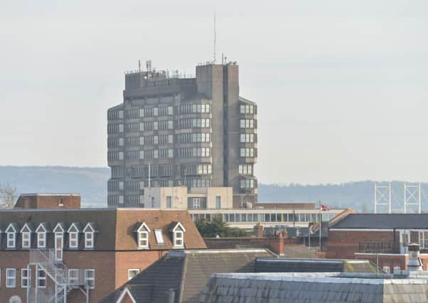 View from the roof of Fairfax House, with thanks to the Vale of Aylesbury Housing Trust. Looking across to the Bucks County Council (BCC) tower