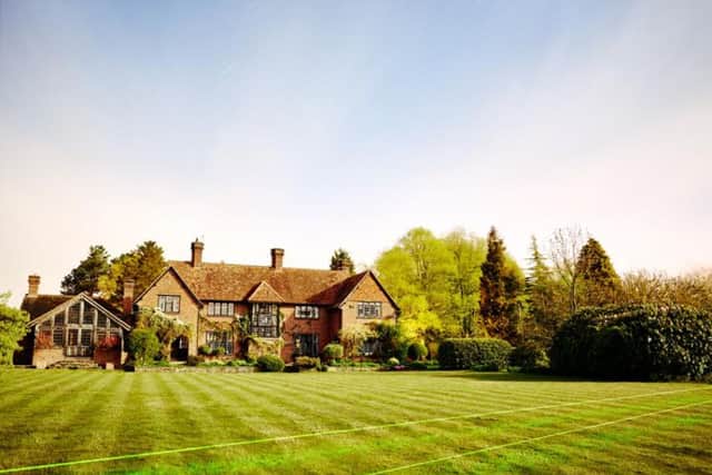 The line runs through the garden of this beautiful home in South Heath. The lasers show the width of the track but its actual footprint is much wider PNL-151012-164458001