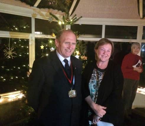 Poignant ceremony: Bill Chapple with TV star Pauline Quirke