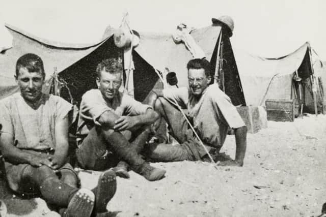 Members of the 1/1st Buckinghamshire Yeomanry at their desert camp