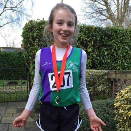 Dacorum & Tring AC's Olivia Edwards won county silver in the U11 girls' race