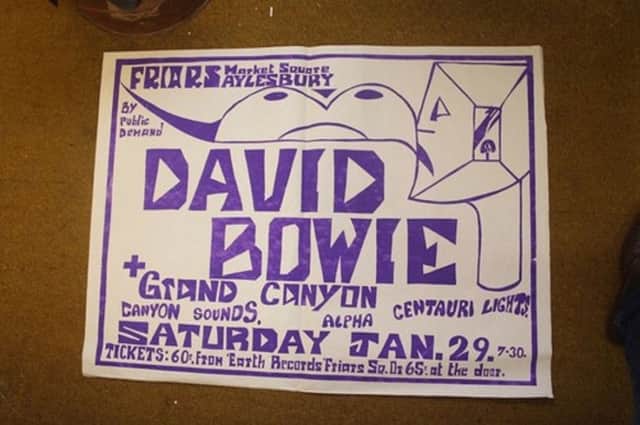 David Bowie poster from Friars Club