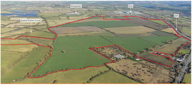 Aerial view showing the Aylesbury Woodlands site
