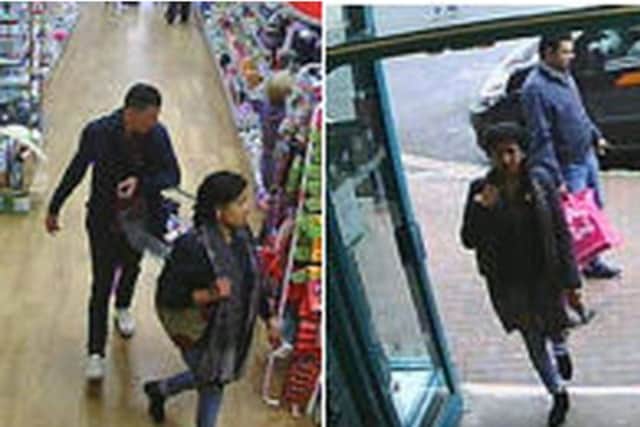 CCTV images of people police want to speak to in connections with the thefts