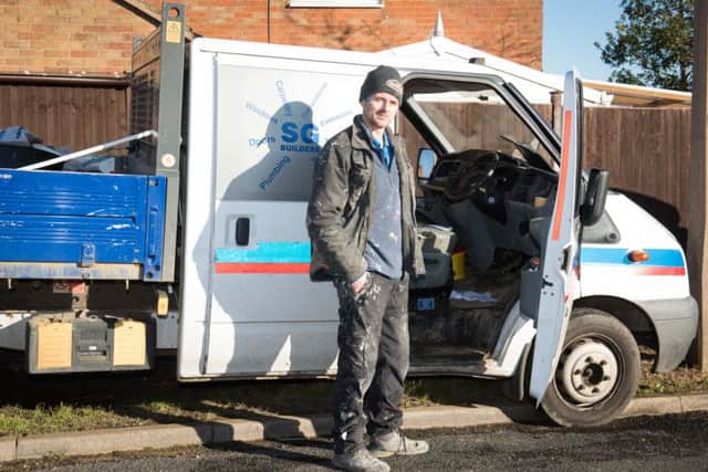 Builder Simon Gascoyne with his van