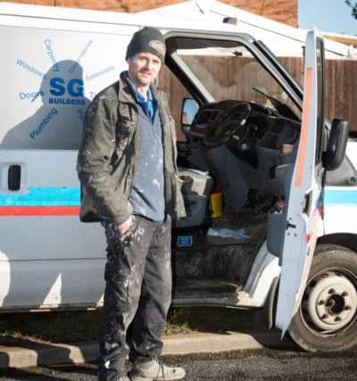 Builder Simon Gascoyne with his van