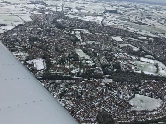 A snowy Buckingham from the air (pic by Ben Davis)