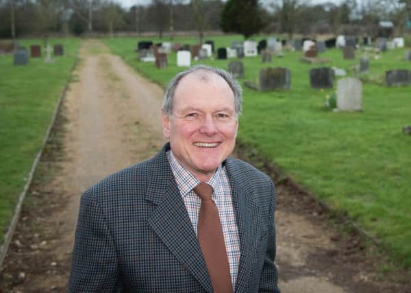 Stone Cemetery is to get redeveloped after money from AVDC's new homes bonus fund  was given - pictured at the site is parish councillor Brian Rogers