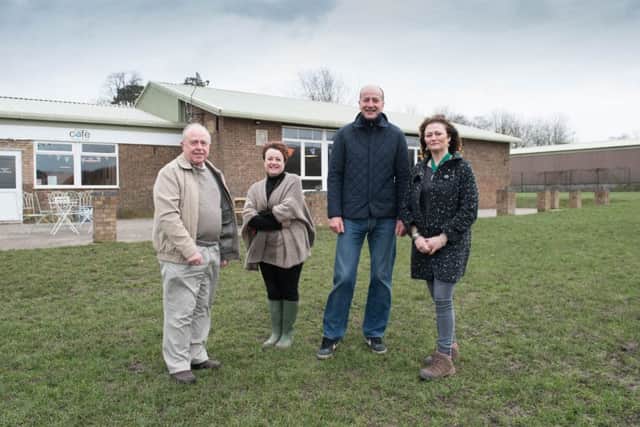 Aston Clinton Park - AVDC new homes bonus fund to help redevelop the cafe and park - pictured are Alan Mooney - facility committee chairman, Gill Merry - parish clerk, Colin Read - planning committee chairman and Liz Tubb - parish council chairman PNL-160126-114602009